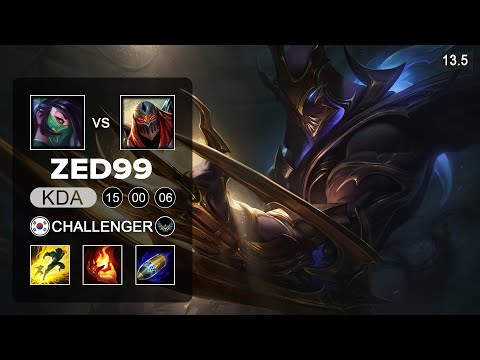ZED99 Zed vs Akali Mid - KR Challenger - Patch 13.5 Season 13