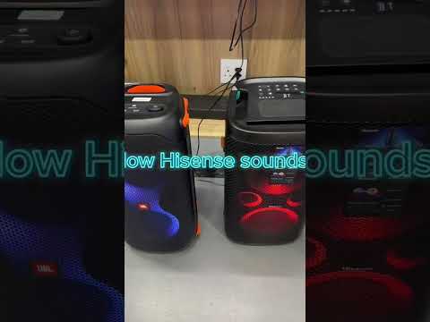 Side by side comparison of the JBL Party Box 110 and the Hisense Party Rocker One HP100.