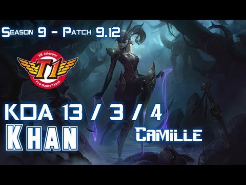 SKT T1 Khan CAMILLE vs AATROX Top - Patch 9.12 KR Ranked