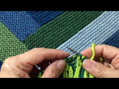 Fixing a brioche knitting mistake, 2 rounds below