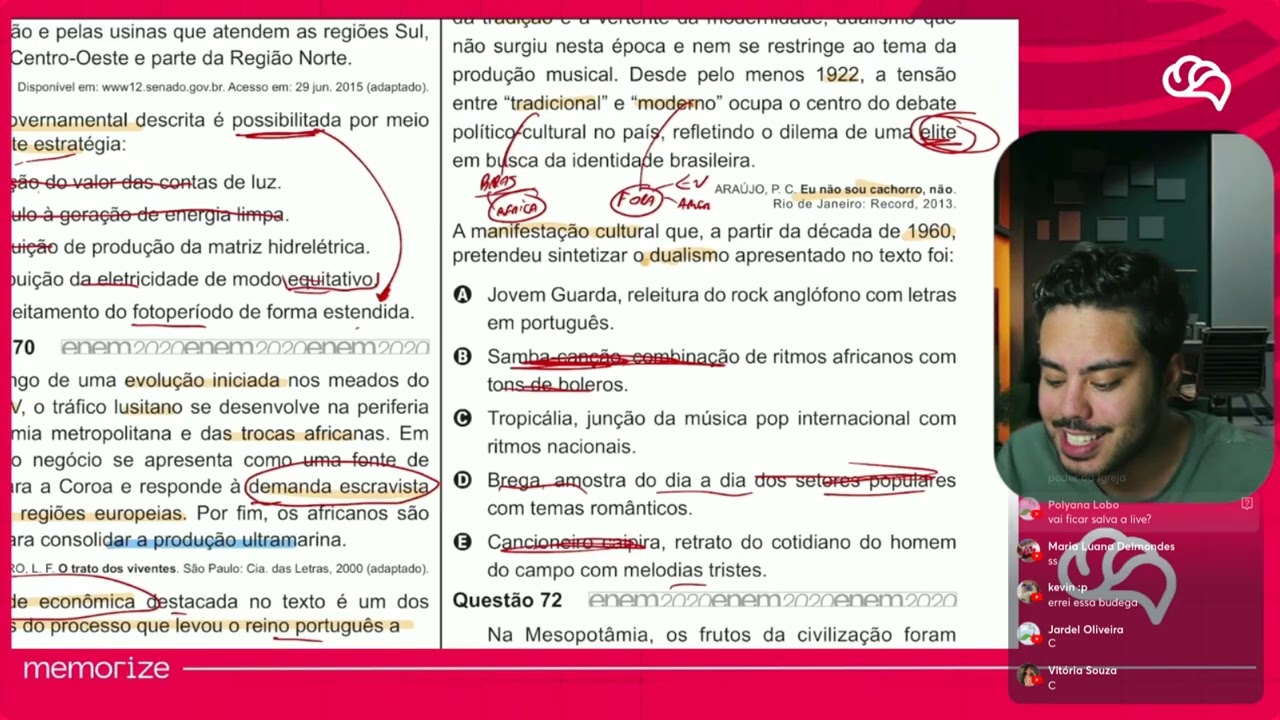 Resolução em Vídeo — Questão 71 ENEM 2020 PPL