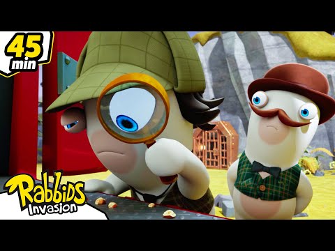 The best detective is on the case! | RABBIDS INVASION 🐰 | 45mn Compilation | Cartoon for kids