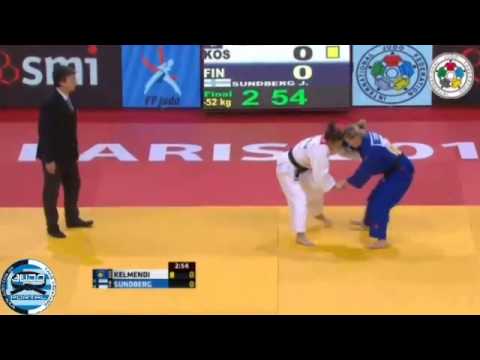 Judo Grand Slam Paris 2014 Final -52kg KELMENDI Majlinda (KOS) - SUNDBERG Jaana (FIN)
