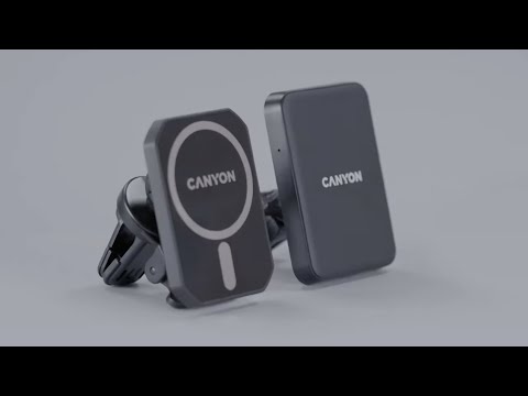 CANYON CH-15, Automobilinis laikiklis ir belaidis įkroviklis MegaFix, C-15, 15W, Įvestis: USB-C: 5V/2A, 9V/3A; Galia: 5W, 7,5W, 10W, 15W;89*65*12mm,0,195kg,juodas video