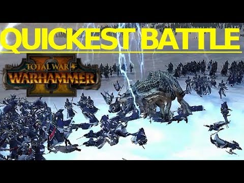 THE QUICKEST BATTLE (1v1) Total War Warhammer II Lizardmen VS Dark Elves - Close victory - 2 min win