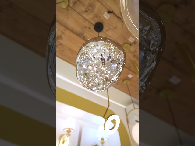 إنارة ليد معلقة مودرن زجاج رمادي