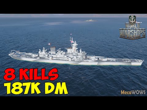 World of WarShips | Georgia | 8 KILLS | 187K Damage - Replay Gameplay 4K 60 fps