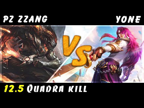 Pz Zzang Yasuo Quadrakill - Yasuo vs Yone MID Patch 12.5 Gameplay S12