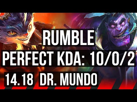 RUMBLE vs DR. MUNDO (TOP) | 10/0/2, 7 solo kills, Legendary | NA Diamond | 14.18