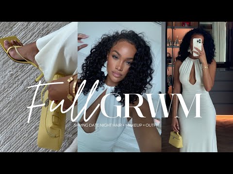 full get ready with me | spring date night makeup + hair + outfit & more! allyiahsface vlog grwm