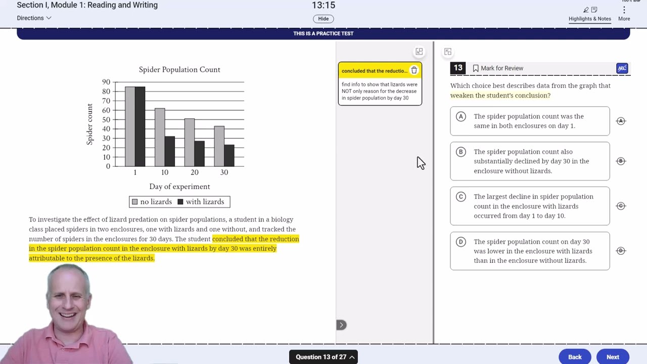 Digital SAT Bluebook Official Practice Exam 10 Reading & Writing Module 1 Full Walkthrough
