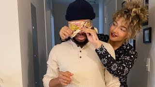 Blindfolded Hubby for a surprise but It backfired 😂😭