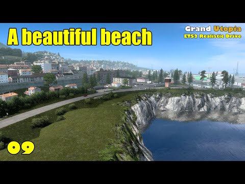 Pass by a beautiful beach | ETS2 Grand Utopia Map (9) | 2k-Gameplay-Xbox Controller