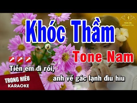 Karaoke Khóc Thầm Tone Nam Nhạc Sống | Trọng Hiếu