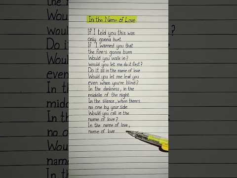 In the Name of Love Lyrics💗 Song by Bebe Rexha and Martin Garrix #inthenameoflove #lyrics