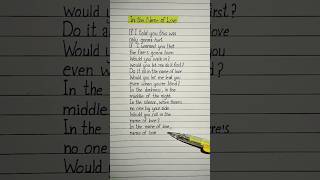 In the Name of Love Lyrics💗 Song by Bebe Rexha and Martin Garrix #inthenameoflove #lyrics
