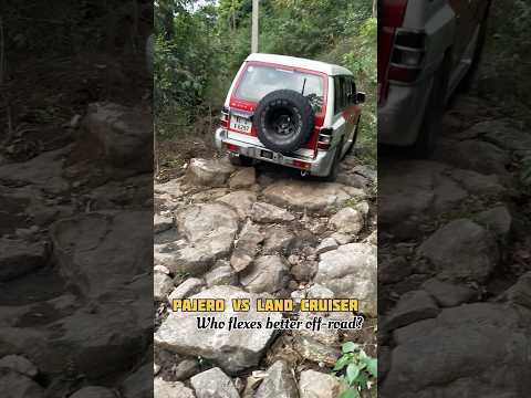 Pajero vs Land Cruiser suspension #pajero #landcruiser #mitsubishi #toyota