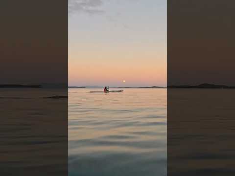 Evening paddle - Fenn Blue Fin S surfski #surfski #moon #paddler #newzealand