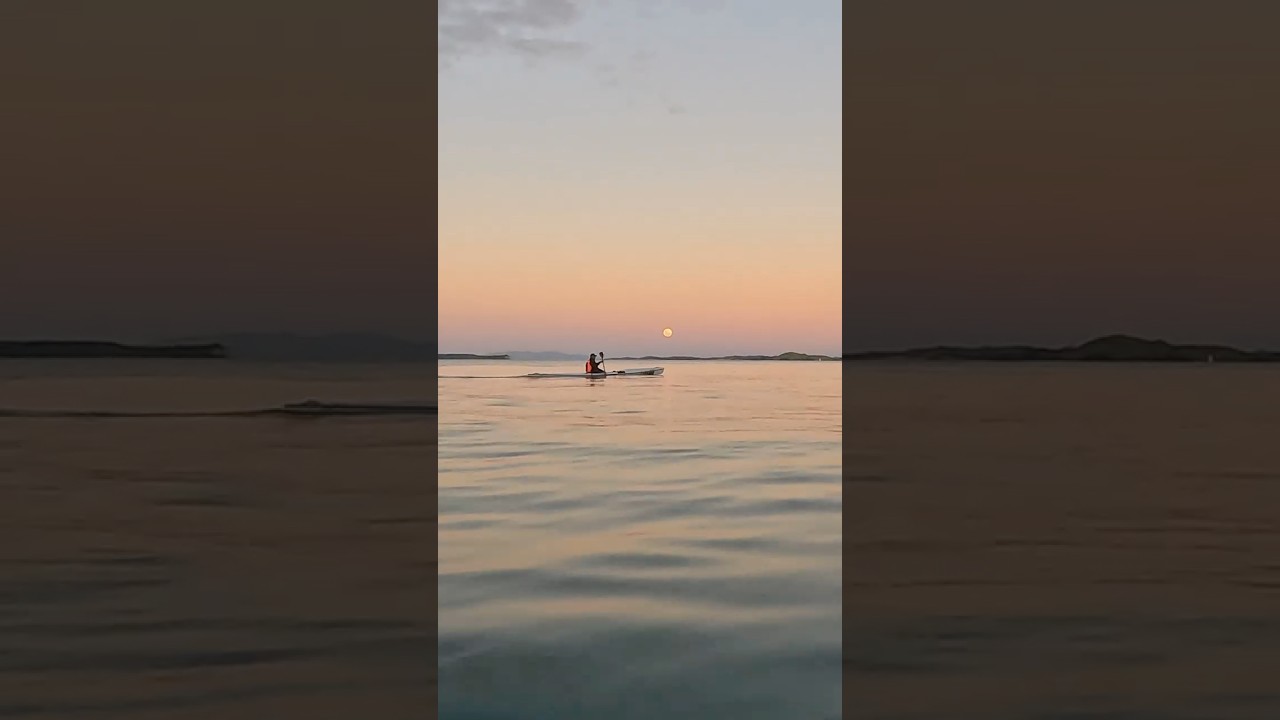 Evening paddle - Fenn Blue Fin S surfski #surfski #moon #paddler #newzealand