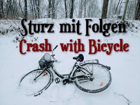 Freitag, der 13. - Sturz mit Rad im Schnee / Crash with Bicycle Snow