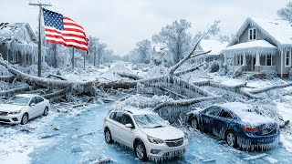 Chaos in USA !❄️ Mississippi & Tennessee Hit by Extreme Ice Storm, Freezing Roads and Toppling Trees