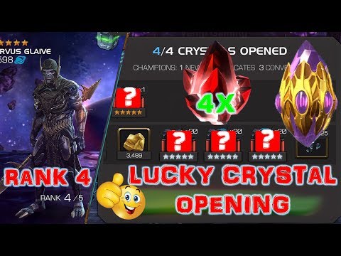 MCOC Crystal Opening: Lucky 4X 5-Star And War Crystal Opening | Corvus Glaive Rank 4