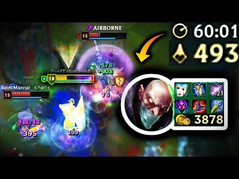 get 1000 ap on singed ➡️ run in 1v5 and pop zhonya's ➡️ kill everyone