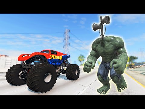 Epic Escape From Siren Head Hulk | Car Crash | BeamNG Drive