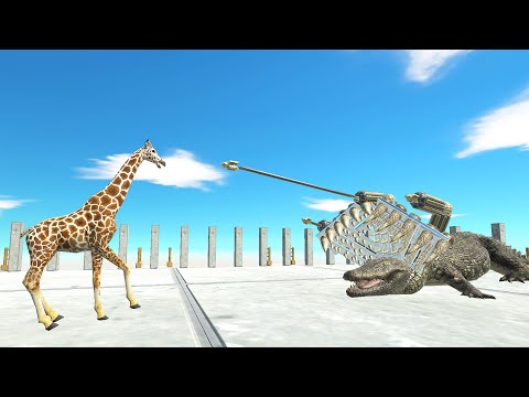 GIANT PURUSSAURUS PULLS  UNITS ON SPIKES | ANIMAL REVOLT BATTLE SIMULATOR