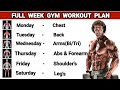 Full Week Gym Workout Plan Perfect Plan For Best Results Symmetrical Development