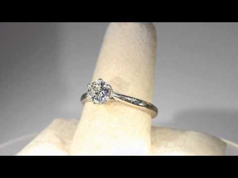 CLASSIC ANTIQUE .75CT DIAMOND SOLITAIRE RING IN 18K & PLATINUM