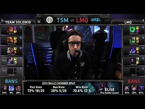 Team Solomid (TSM) vs LMQ | S4 NA LCS Summer split 2014 W3D1 | LMQ vs TSM G1