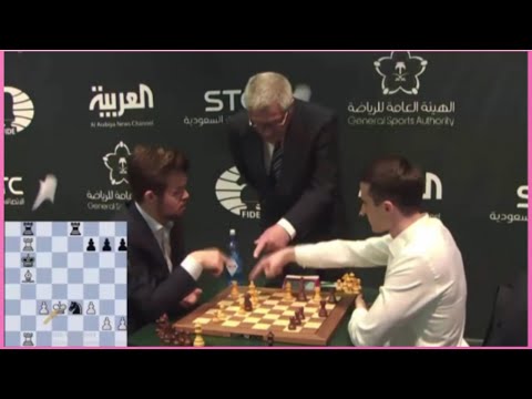 DOUBLE ILLEGAL MOVE! | Carlsen vs Inarkiev, World Blitz Chess 2017