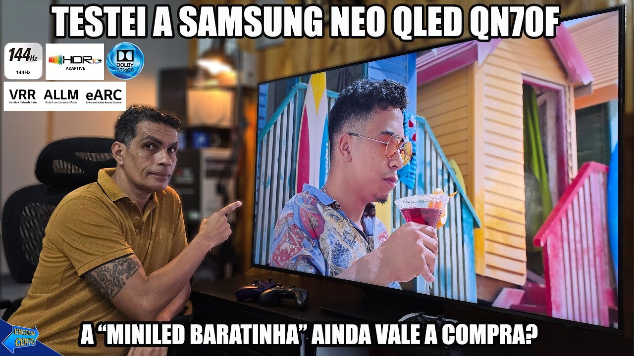 Miniatura da avaliação em vídeo de Smart TV Samsung Neo QLED 4K 75 polegadas QN70H