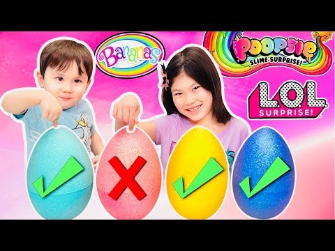 Don’t Choose the Wrong GIANT MYSTERY EGG CHALLENGE LOL Surprise Fuzzy Pet LILS Poopsie Slime Bananas