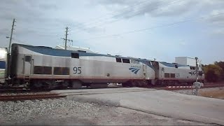 preview picture of video 'Amtrak Train Silver Meteor From A Shipping Dock Winter Haven FL'