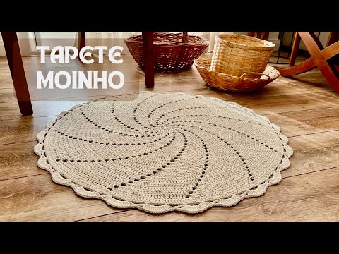 MILL RUG - Round Crochet Rug made with just 1 skein of Euroroma Natural Marcelo Nunes yarn.