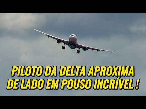 A330 DA DELTA ENFRENTA FORTE VENTANIA DE CICLONE DURANTE POUSO EM GUARULHOS