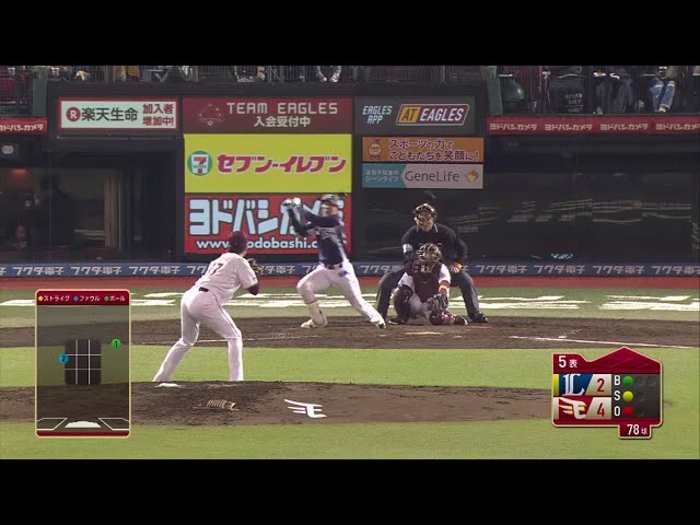 【5回表】内角をうまくたたんでスタンドへ!! ライオンズ・秋山の3号ソロ!! 2018/5/4 E-L