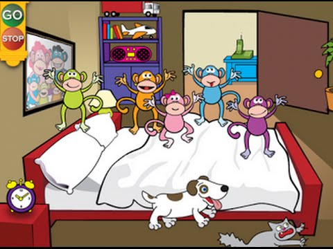 Five Little Monkeys Jumping on the Bed - top app demos for kids - Philip - YouTube