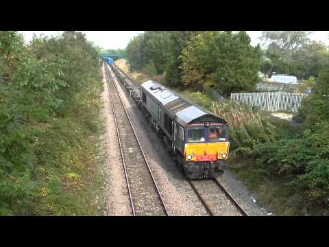 *RARE* DRS 66413 on 6M05 Scunthorpe Roxby - Northenden 'Bin Train' on 1.10.13 - 1080HD