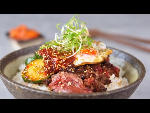 A simple yet delicious Korean Kalbi Beef rice bowl!