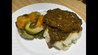 Salisbury Steak Dinner Full #kurtshomliv #foodies #grindingmeat #salisburysteak #fypシ゚viral