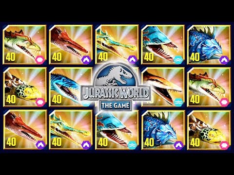 ALL MAX LEVEL 40 TOURNAMENT AQUATICS UNLOCKED (JURASSIC WORLD)