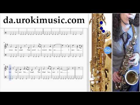 Lær At Spille Saxofon (Tenor) Amazing - Grace Lektioner Sange Del#2 um-b246