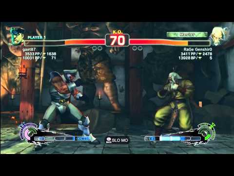 SSF4 AE Europe Ranked: gaet87(Bison) vs RaGe Genshir0(Gen)