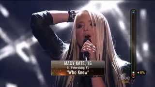 Rising Star - Macy Kate Sings &#39;Who Knew&#39;