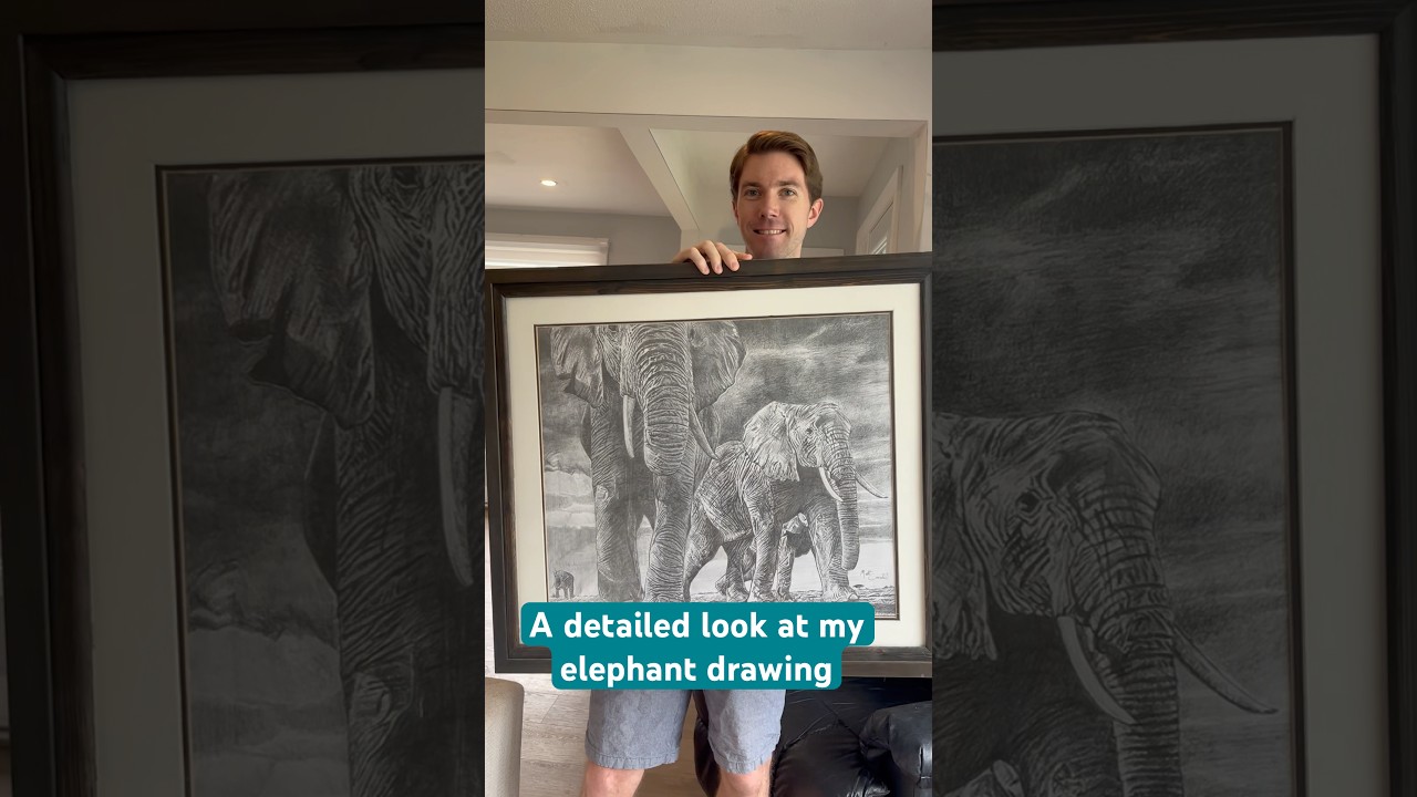 A Detailed Look At My Elephant Drawing 🐘 #elephant #wildlifeart #art