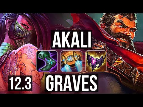 AKALI vs GRAVES (TOP) | Rank 2 Akali, Godlike, Rank 29 | KR Challenger | 12.3