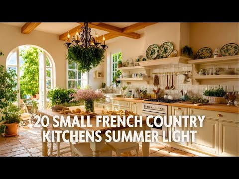 20 Small French Country Kitchens with Summer Light & Beautiful Antique Accents